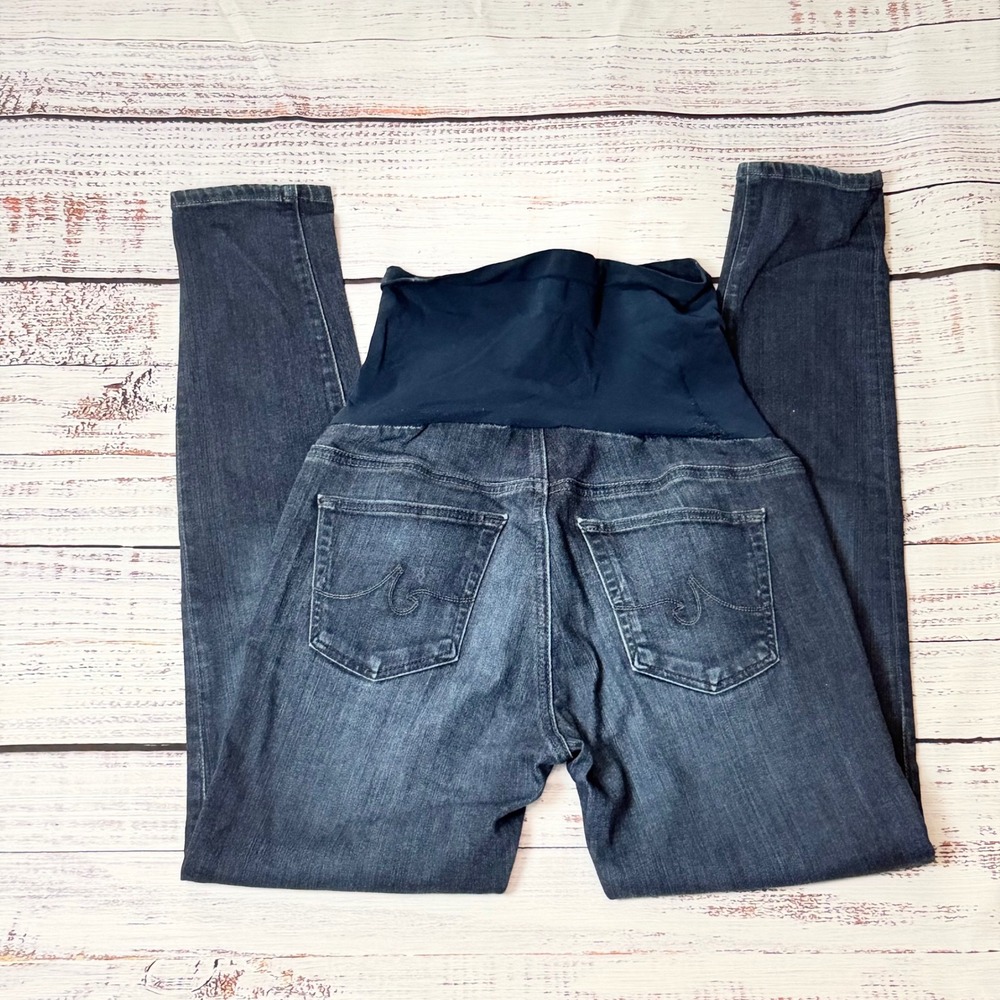 AG Adriano Goldschmied Maternity Skinny Jeans Dark Wash Full Belly Panel 28R - Picture 7 of 8
